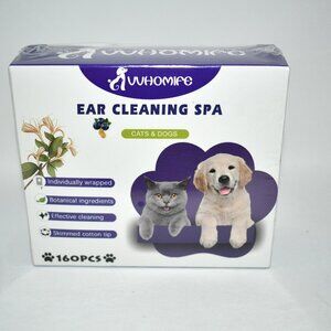 VVHOMIFE 2-in-1 Pet Ear Cleaner Swabs for Dogs & Cats, 160 Pcs, Individually Wra